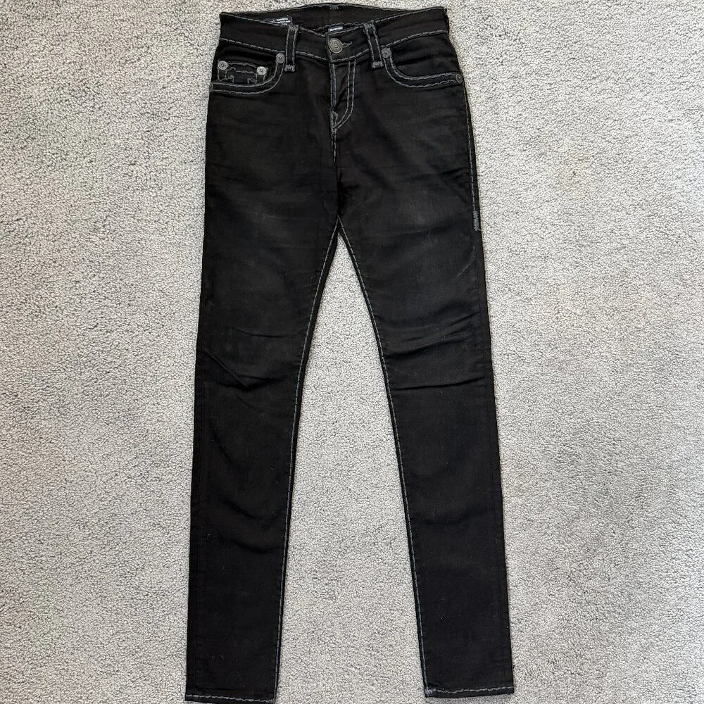 TRUE RELIGION MEN’S ROCCO RELAXED SOFT SKINNY STRETCHABLE JEANS SZ W28 L33 -VGUC